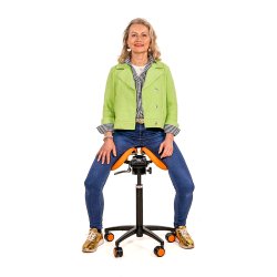 Salli Swing Fit Sadelstol med justerbar brdde og alubase