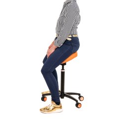 Salli Swing Fit Sadelstol med justerbar brdde og alubase