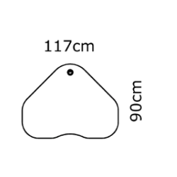 Hve/snkebord med 1 ben 117x90 cm