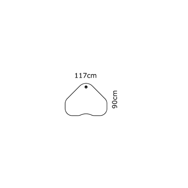 Hve/snkebord med 1 ben 117x90 cm